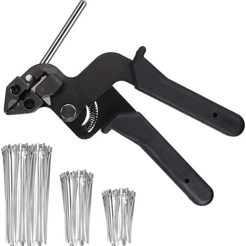 201/301pcs/Set Stainless Steel Cable Tie Pliers Zip Tie Automatic Tension Cut Off Gun Special Pliers Fastening Tool