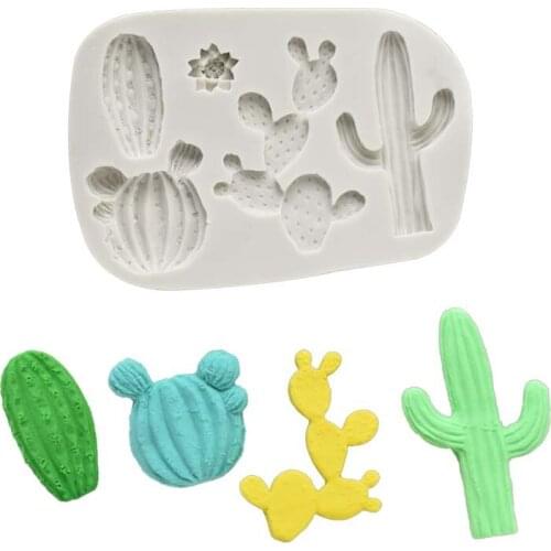 4 Hole Cactus Cake Decoration Accessories Making DIY Chocolate Fudge Mold Mold De Silicona Para Reposteria Kitchen Baking Tool
