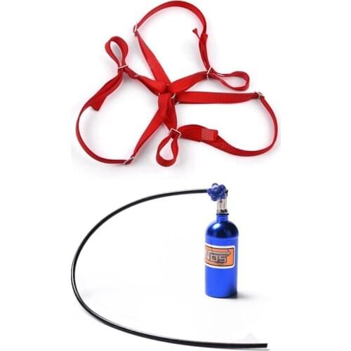 4Pcs RC Crawler Car Parts: 3 Pcs RC Crawler Spare Tire Wheel Anti-Slip Belt & 1 Pcs Metal Simulated NOS Nitrogen Bottle