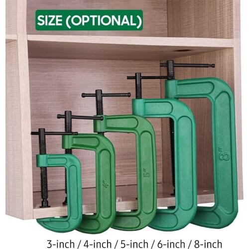 8-inch G Clamp C-Clamp Heavy Duty Cast Steel Fixation Clamp Jaw Opening Fixed Clamp T-Bar Handle for Woodworking Carpentry DIY