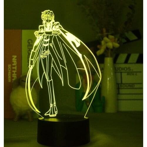 Acrylic 3D Kids Night Light LED Lamp Anime Nightlight CODE GEASS Lelouch of the Rebellion Bluetooth Base Atmosphere Decor Gift