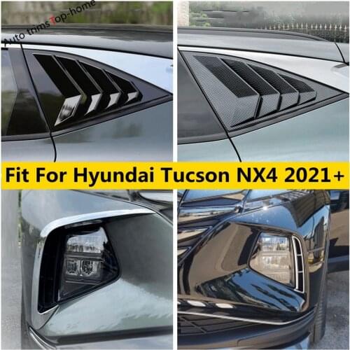 Car ABS Accessories Rear Side Window Louvers Shutters Blind Front Fog Light Eyebrow Cover Trim For Hyundai Tucson NX4 2021 2022
