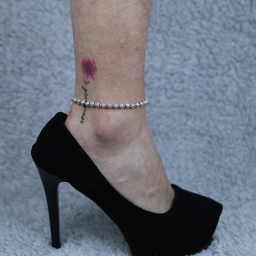 Simple cz paved lucky Bead Link Anklets gold Silver color Clear Crystal Bracelet for Foot Jewelry Female Leg Chain NEW design