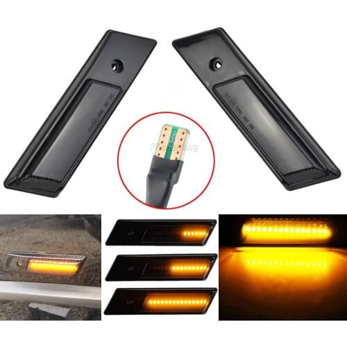 For BMW 3 5 7 Series E32 E34 E36 Side Marker Lights Smoked Led Dynamic Turn Signal Light Flasher Sequential Blinker Lamp