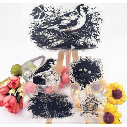 Hot selling bird alphabet transparent clear stamp / silicone seal roller stamp DIY scrapbook album / card production