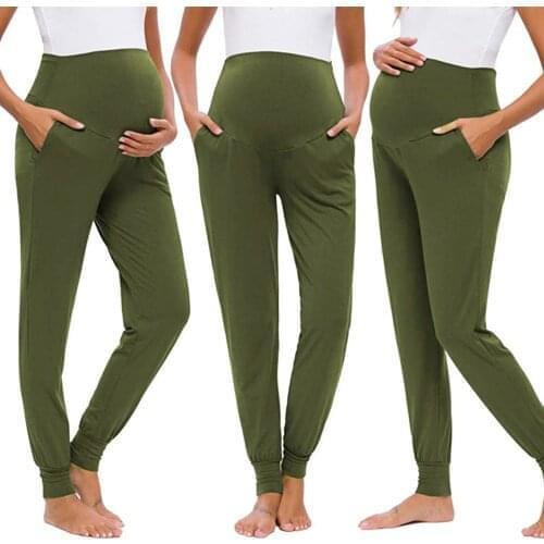 Tights For Pregnant Women Maternity Solid Color Casual Pants Stretchy Comfortable Lounge Pants Pregnancy Clothes Ropa Maternidad