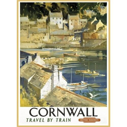Cornwall Rail Vintage Chic Travel Theme Metal Tin Signs 12x8 Inch Wall Decor Sign