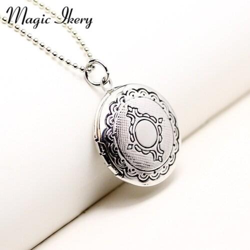 Magic Ikery round Photo memory floating locket laciness Necklace fragrance essential oil diffuser for women 2016 MKA100