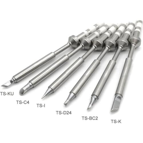 New TS100 Mini Soldering Iron Digital Soldering Iron Tip Replacement Bit Head B2 BC2 C4 D24 K I Ku ILS C1 Lead Free