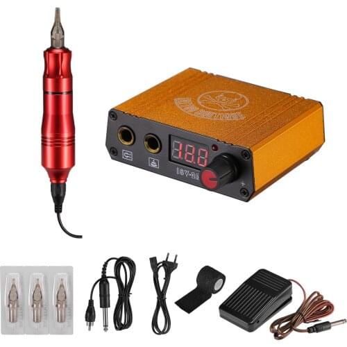 Tattoo Pen Machine Set Motor Tattoo Pen Tattoo Machine Set Aluminum Alloy Carved Professional Quiet Tattoo Pen