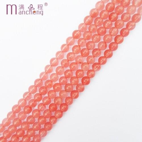 Natural Red 6MM cherry quartz beads Stone Fashion Watermelon quartz Stone Beads Loose making bracelet jewelry (60-62 bead)