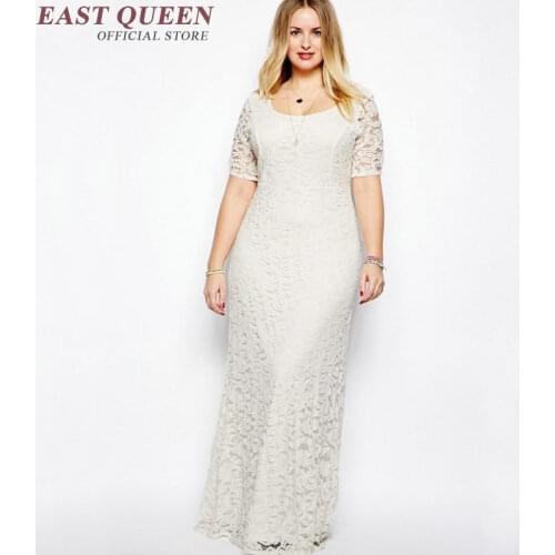 New Arrival summer plus size clothes white lace dress 2018 backless lace cloth maxi dress for women XL-9XL NN0731 CQ