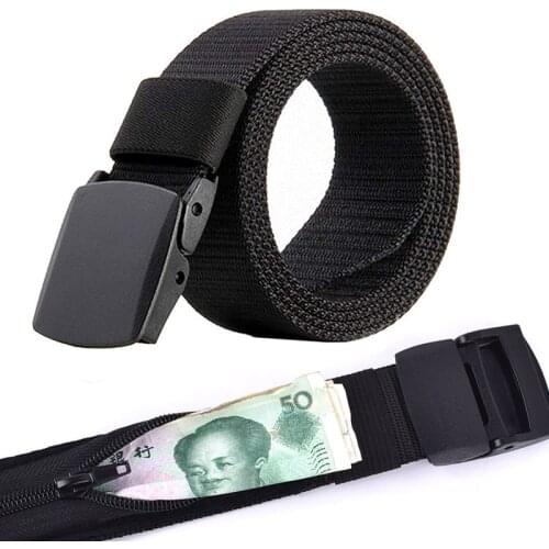 Fashion Nylon Belt Hidden Cash Anti Theft Waist Packs Outdoor Travel Portable Ultralight Purse Plastic Buckle For Pants 120cm