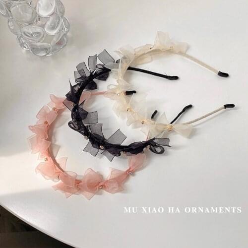 Summer Women Girls Cute Sweer Lace Bow Hairbands Headwears Ladies Lovely Colorful Hair Hoop Headbands Female Hair Accessories