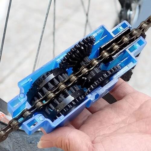 ZK30 Dropshipping Portable Bicycle Chain Cleaner Bike Brushes Scrubber Wash Tool Mountain Cycling Cleaning Kit Outdoor Accessory