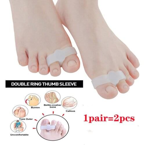 1 Pair Kapmore Toe Separator 2 Holes Silicone Soft Elastic Toe Spacer Toe Straightener Nails Finger Separator For Adult