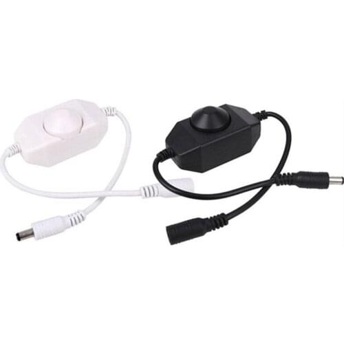 DC12V 0-100% LED Dimmer Brightness Adjust Controller For Single Color LED Strip White/Black Stylish Lighting Accessories Dimmers