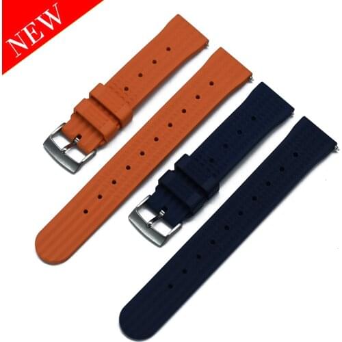 Premium Grade Fluorine Rubber Watch Strap 20mm 22mm Quick Release Watchband For Waffle Waterproof Diving Bracelet Accessories