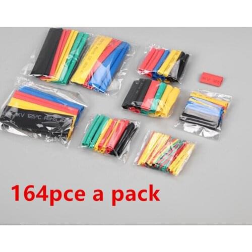 164pcs Set Polyolefin Shrinking Assorted Heat Shrink Tube Wire Cable Insulated Sleeving Tubing Set CLH@8