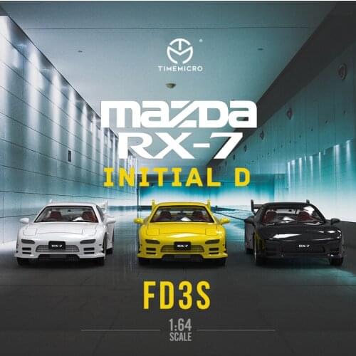 Time Micro 1:64 Initial D RX7 FD3S JDM AE86 Rotary Engine Alloy Diorama Car Model Collection Miniature Carros Toy Express Editio