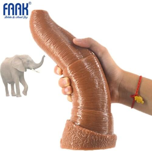 FAAK Thick Huge Dildo Big Animal Penis Elephant Snout Dick Anal SexToy for Unisex Adult Woman Masturbate Couples Flirting Erotic