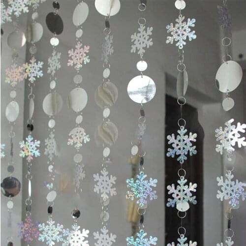 Christmas Ornament Snowflakes Paper String Christmas Tree Snowflake Tree Topper Christmas Decorations for Home kw43