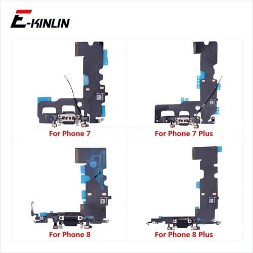 USB Charger Power Port Dock Connector Plug Charging Flex Cable For iPhone 8 7 6S 6 Plus With Microphone HeadPhone Audio Jack