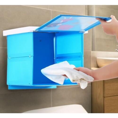 Bathroom Rack Clothes Cabinet Locker Mural Bathroom Toilet Wall-mounted Wall-free Punching Folding Storage Cabinet Waterproof