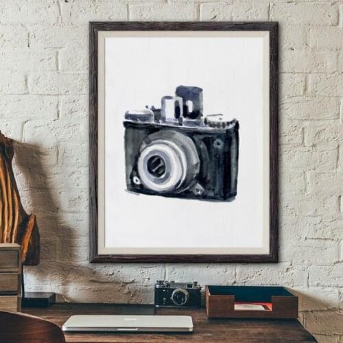 Vintage Camera Poster Prints Watercolor Wall Art Canvas Painting Home Decor Photographer Art Gallery Wall Picture Decoration