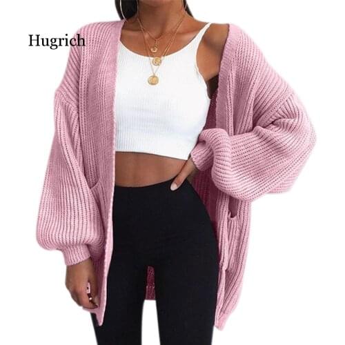 Knitted Cardigan Sweater for Women 2020 New Loose Open Stitch Sleeve Autumn Winter Coat Solid Casual Jumper Plus Size Coat