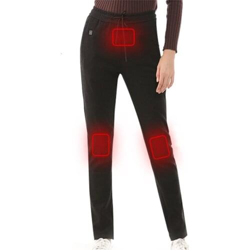 Women USB Heating Base Layer Elastic Trousers Electric Heated Warm Pants