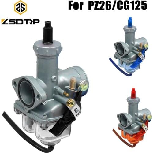 ZSDTRP PZ26 26mm Carburetor Carb For Honda CB125 with Nylon Float Bowl ATV Quad Dirt Bike Motorcycle