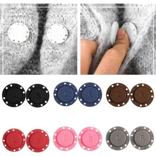 1 Pair Round Soild Color Magnetic Snap Plastic Magnet Invisible Concealed Hidden Buttons For Coat Bags Suction Buckles Gift Box
