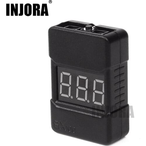 1PCS INJORA BX100 1-8S Low Voltage Buzzer Alarm Lipo Battery Voltage Indicator Tester for RC Car Battery Voltage Checker