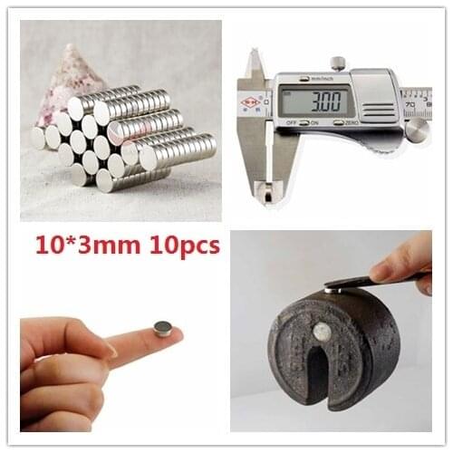 10X3mm N35 Magnetic Fridge Neodymium Magnet Perforation Lodestonet Nd-Fe-B Round Permanent Magnet 10pcs