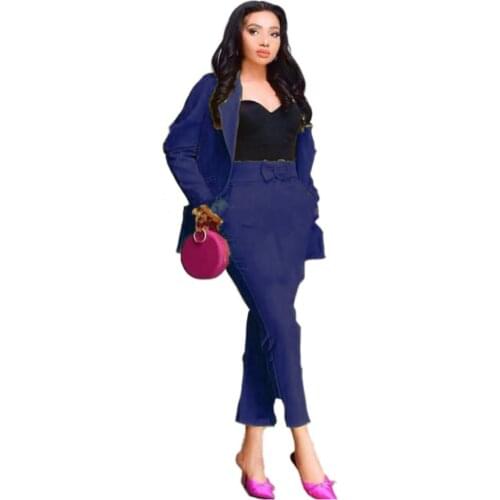 2021 New Arrival Spring and Autumn African Women Two Pieces Sets Top and Pant African Clothes