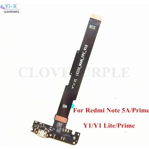 5sets/Lot USB Charging Charger Board Flex Cable + Motherboard Main Board Flex Cable For Xiaomi Redmi Note 5A prime/Y1/Lite
