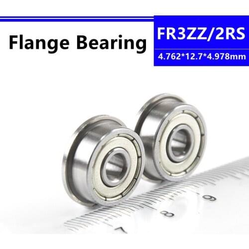 50pcs/100pcs FR3ZZ 4.762*12.7*4.978mm FR3-2RS FR3RS flange deep groove ball bearing FR3-2Z Flanged shielded bearing