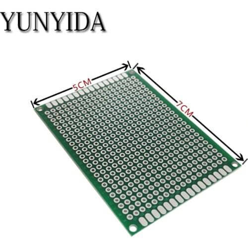 98-14 free shipping 5pcs 5x7cm Double Side Prototype PCB Universal Printed Circuit Board