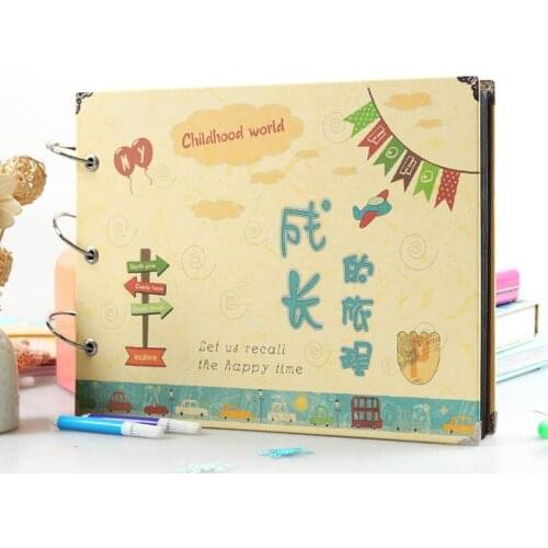 1Pcs 10 Inch Sticky Type Photo Album Childhood DIY Yearbook Can Put 1-8 Inch Photos Handmade Memories Craft
