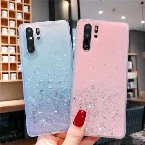 Bling Glitter Silicone Case For Huawei P20 P30 P40 Pro Honor 20 Mate 30 Lite Cover for Huawei Y5 Y6 Y7 Y9 Prime 2019 P Smart Z