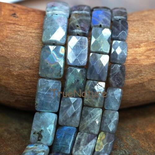 Various Size Labradorite Loose Stone Beads Rectangle Faceted Stone Strand Natural Slab Nugget Healing Beads BE6402