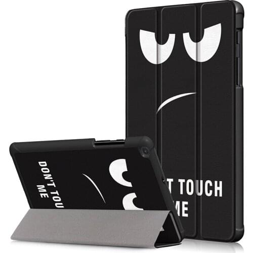 Tri-folding Stand Cover Magnetic PU Leather Funda Case for Samsung Galaxy Tab A 8.0 2019 SM-T290 SM-T295 Tablet+Stylus