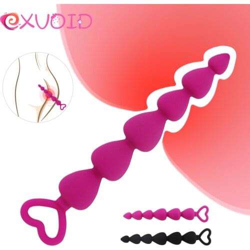 EXVOID Long Anal Plug Sex Toys for Men Gay Prostate Massager Silicone Anal Beads Erotic Toys Butt Plug for Beginner Sex Shop