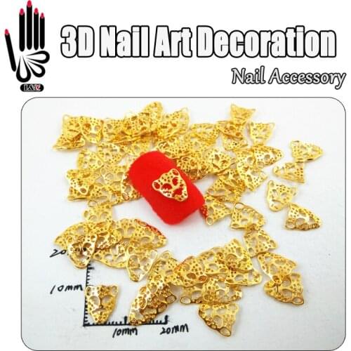 For Nail 10pcs/Lot 3D Gold Color Leopard Alloy Nail Art Skeleton Nails Art Decorations Free shipping