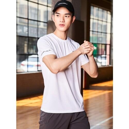 Brand Quality Men T-shirt Fashion Design Slim Fit Soild T-shirts Male Tops Tees Short Sleeve T Shirt for Men GYM 03