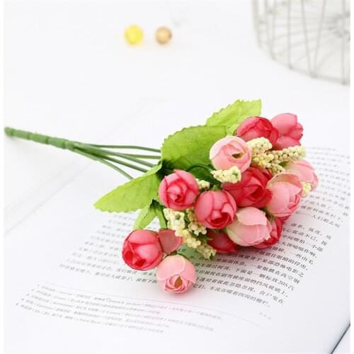 Artificial flower DIY Party Decor fake Rose flowers Silk Rose bouquet for Wedding Festival Supplies Home Decor fake Bouquet