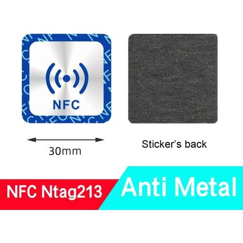 ISO14443A 13.56 MHZ Anti Metal 144 Bytes Brushed Silver Ntag213 NFC Sticker Huawei Share OneHop RFID Tag