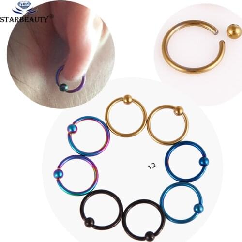 2Pcs/Lot 16G Top Quality Stainless BCR Captive Hoop Bead Rings Eyebrow Tragus Nose Nipple Ring Bar Lips Body Piercing Jewelry