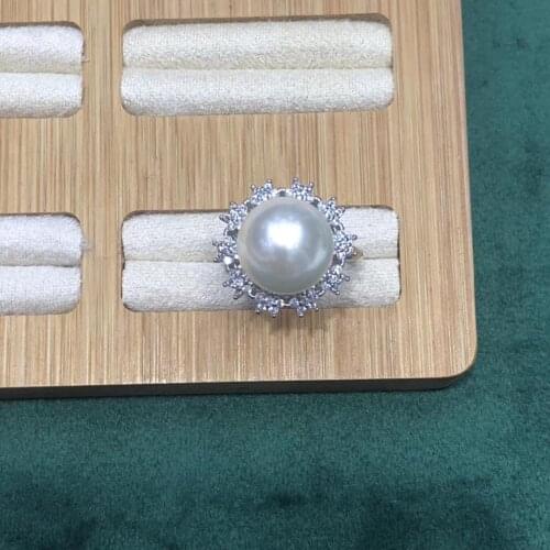 Shining 925 Sterling Silver Adjustable Ring Settings Findings Mountings Parts for Pearl Corals Jade Beads Stones Crystal